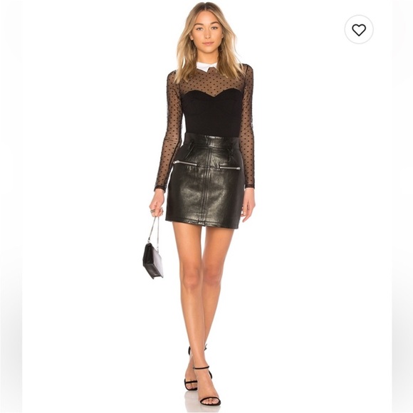 Fleur du Mal polka dot collared black bodysuit XS - Picture 3 of 9